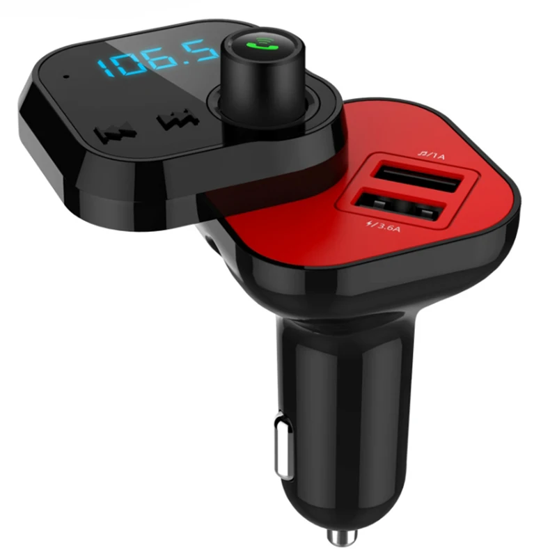 

Rotate Wireless Handsfree Bluetooth Car Kit FM Transmitter Audio AUX 3.6A Quick Dual USB Charger U-Disk Mp3 Player