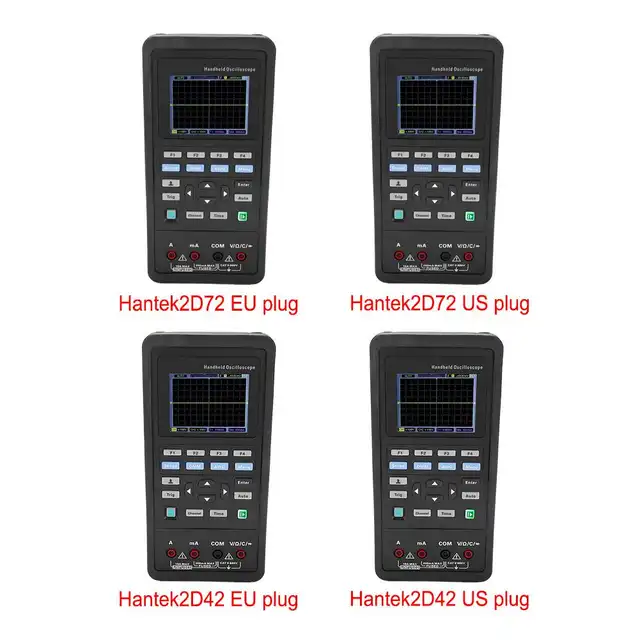 Handheld Oscilloscope Digital Multimeter Hantek 2D72//2D42 70MHz//40MHz 2CH Professional Digital Oscilloscope 25M Signal Generator AC100-240V Hantek2D72