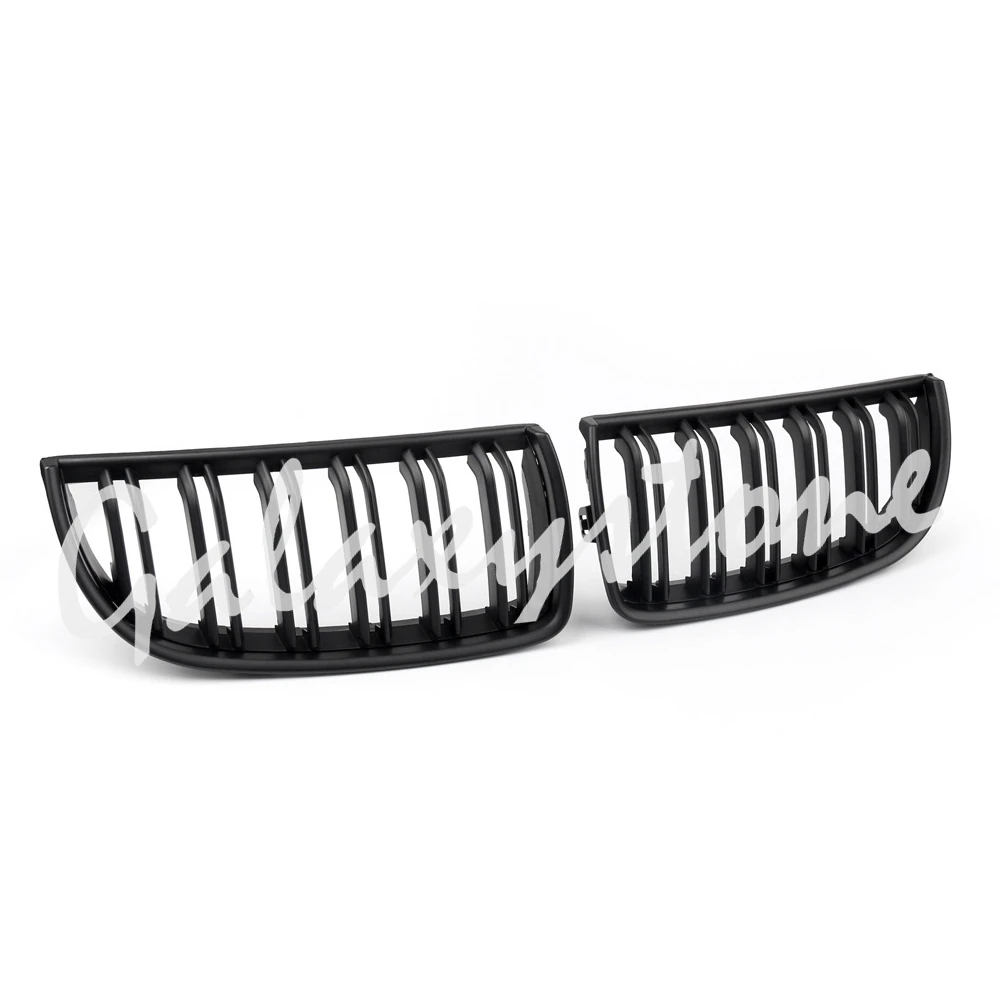 

Front Bumper Kidney Double Slat Grille For BMW E90 Sedan Wagon 320i 2004-2007 MBlk