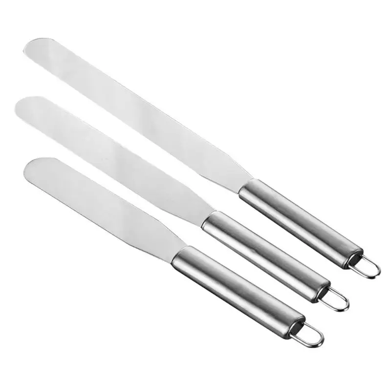  Stainless Steel Cake Cream Spatula Cutter Professional Dough Scraper Kitchen Baking Pastry Spatula 