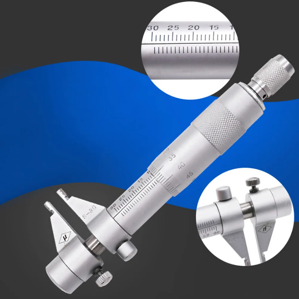 

5-30mm Centimeter Card Spiral Micrometer Stainless Steel Inner Diameter Measuring Tools High Precision Practical Silver