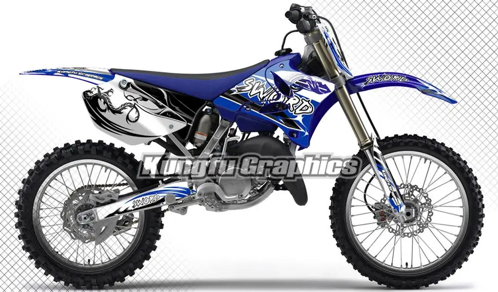 Виниловые наклейки KUNGFU GRAPHICS для мотокросса YZ125 YZ250 2002 2003 2004 2005 2006 2007 2008 2009 2010 2011 2012
