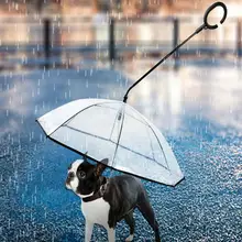 Переноска для собак прозрачный зонтик C образный выдвижной руль ручка-свободный дождливый день ходьба собачий поводок для собак