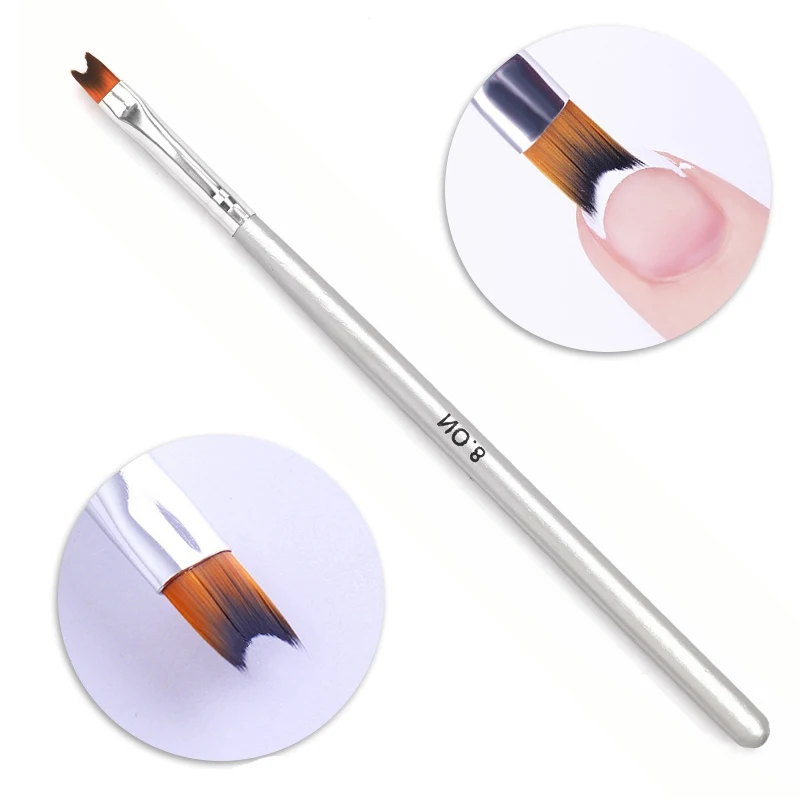 

Yinikiz Nail Art French Smile Half Moon Shape Drawing Brushes DIY Painting Pen Manicure Tool