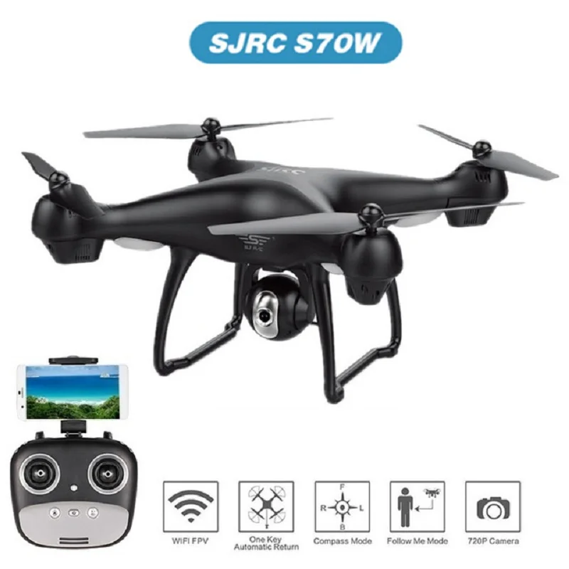 

SJ RC S70W WiFi FPV RC Drone Dual GPS Auto Return Follow Tap to Fly Quadcopter