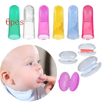 

Kidlove 6Pcs/Set Soft Infant Silicone Finger Toothbrush