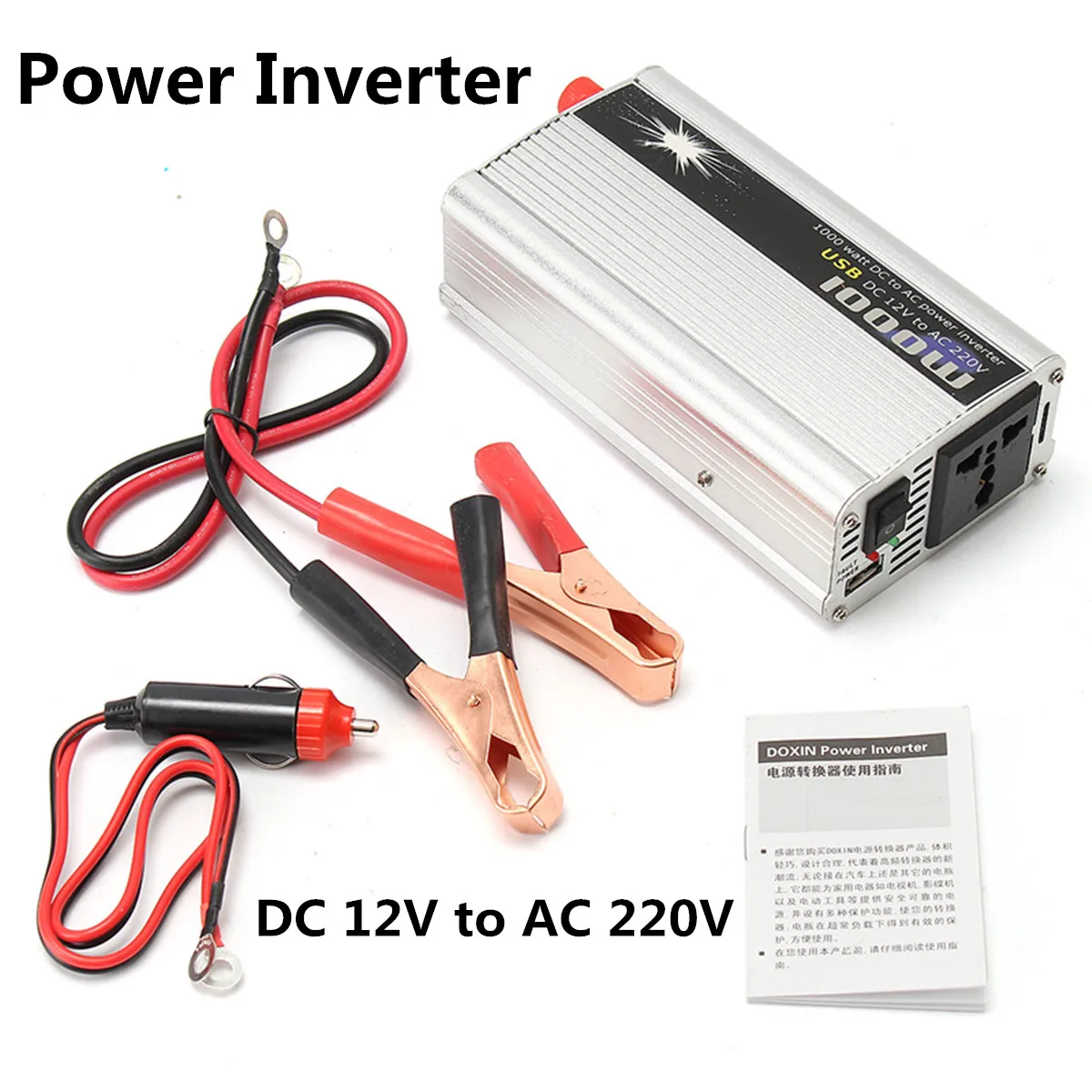 

Car 1000W DC 12V to AC 220V Portable Power Inverter Charger Adapter Converter DC 12 to AC 220 Modified Sine Wave