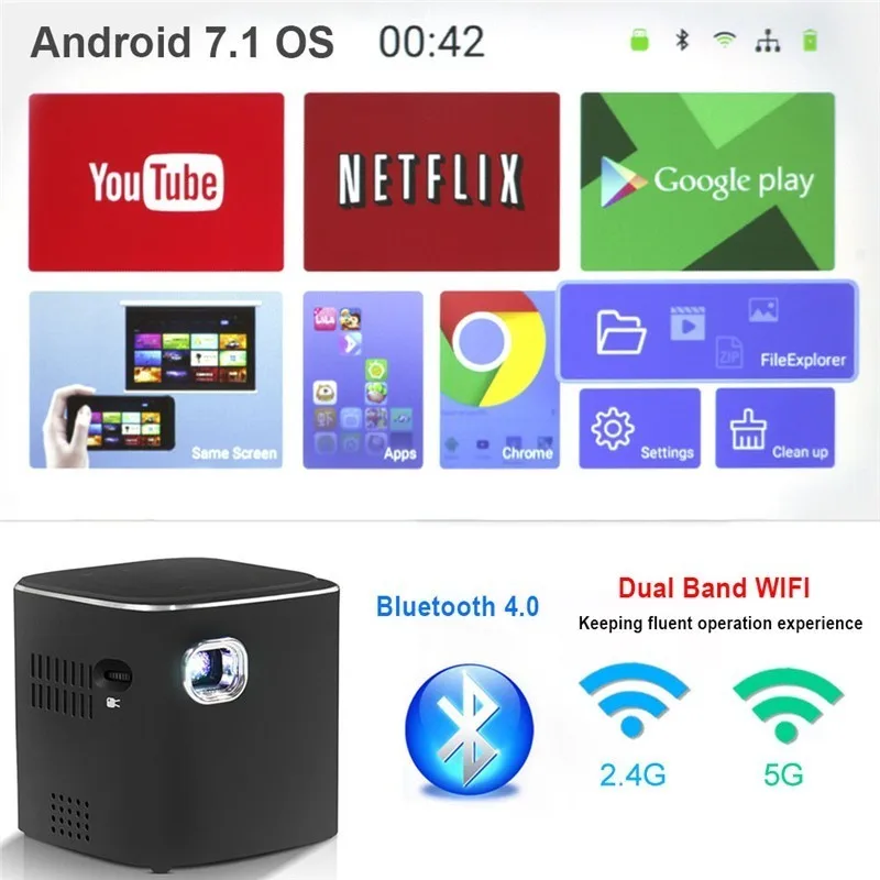 أحدث جهاز عرض معالجة رقمية للضوء صغير اللمس مفاتيح الروبوت 7.1 Wifi بلوتوث ل كامل HD 1080 P المسرح المنزلي الفيلم الجيب المحمولة متعاطي المخدرات أحدث جهاز عرض معالجة رقمية للضوء صغير اللمس مفاتيح الروبوت 7.1 Wifi بلوتوث ل كامل HD 1080 P المسرح المنزلي الفيلم الجيب المحمولة متعاطي المخدرات