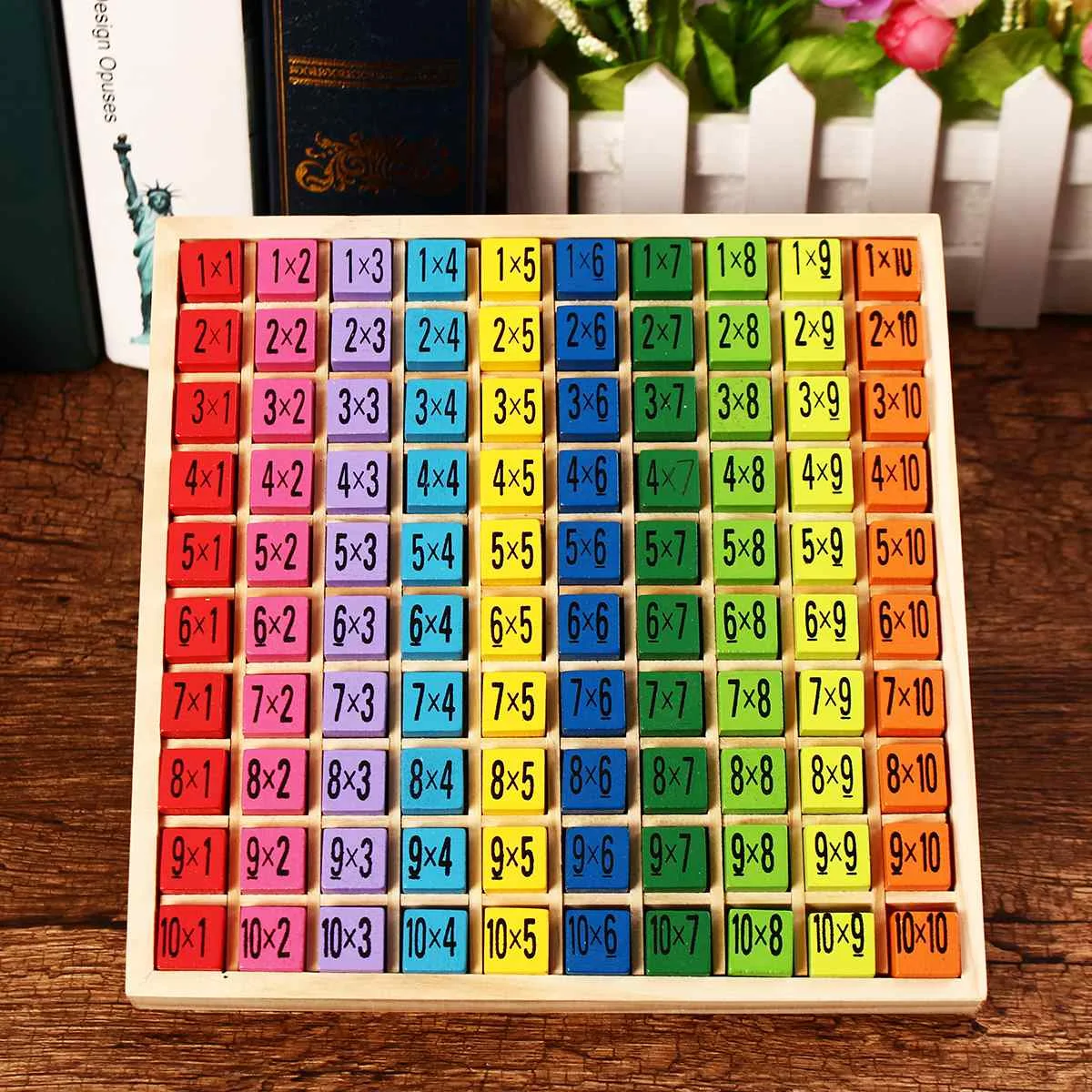 

Educational Wooden Times Table Kids Mathematics Learning Toys Blocks Children Gifts Math Toys IQ Develop Colorful