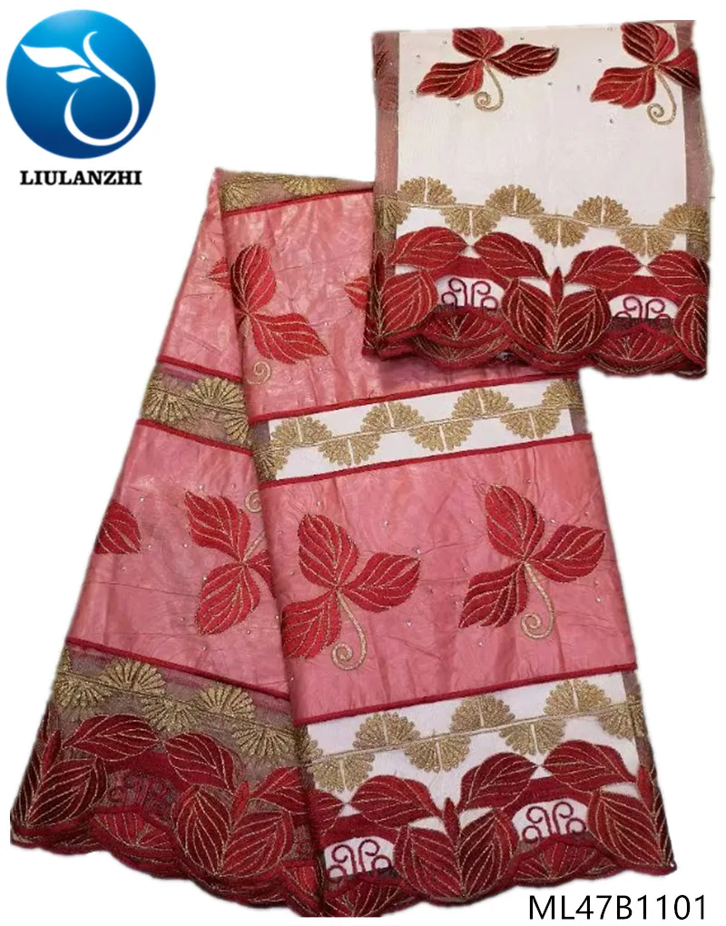 

LIULANZHI african bazin riche fabric embroidery cotton getzner fabric 2019 fabric 7 yards ML47B11