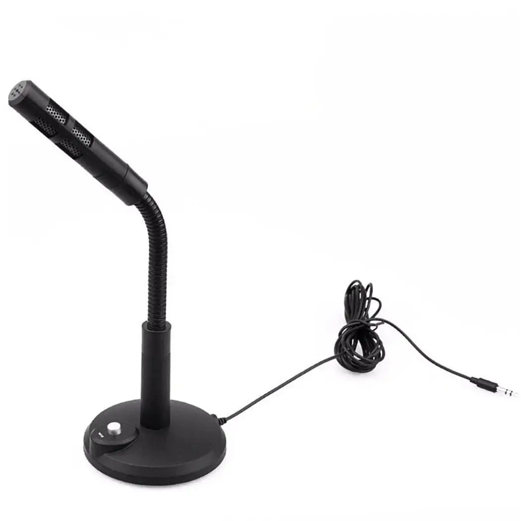 Professional Flexible Studio Wired Countertop Computer Microphone Games 2.2K Casual Black