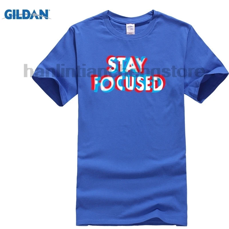 

GILDAN Stay Focused t-shirt Summer New Short Sleeve T-Shirt Men Pure Cotton T Shirt Men Casual O-Neck Slim Fit Brand Tops