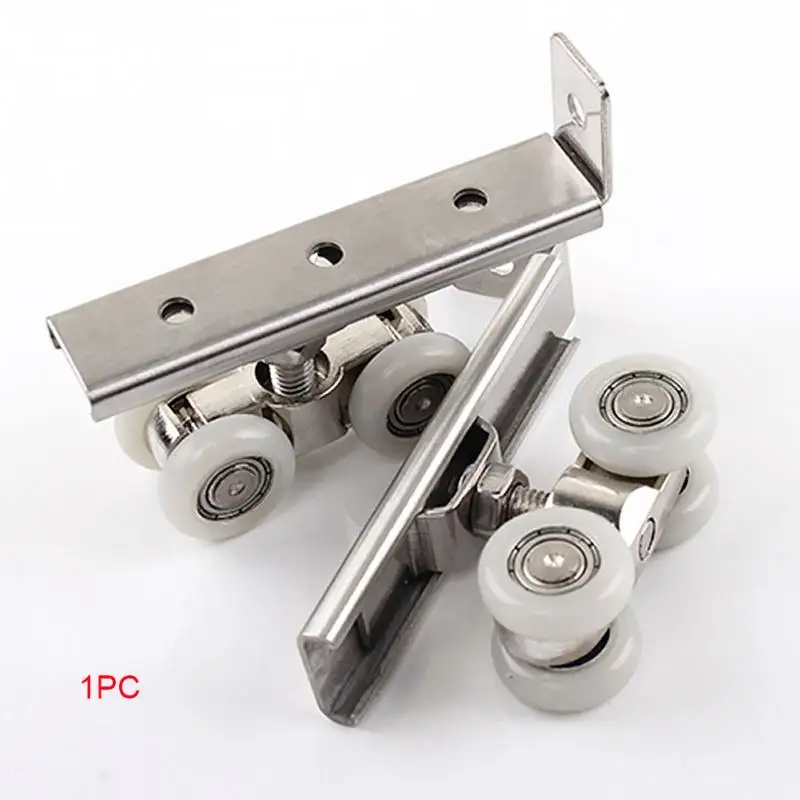 

Stainless Steel Sliding Door Roller Home Room Wardrobe Wood Door Hanging Wheels Hardware Kit For Furniture Hardware Wheel #1018