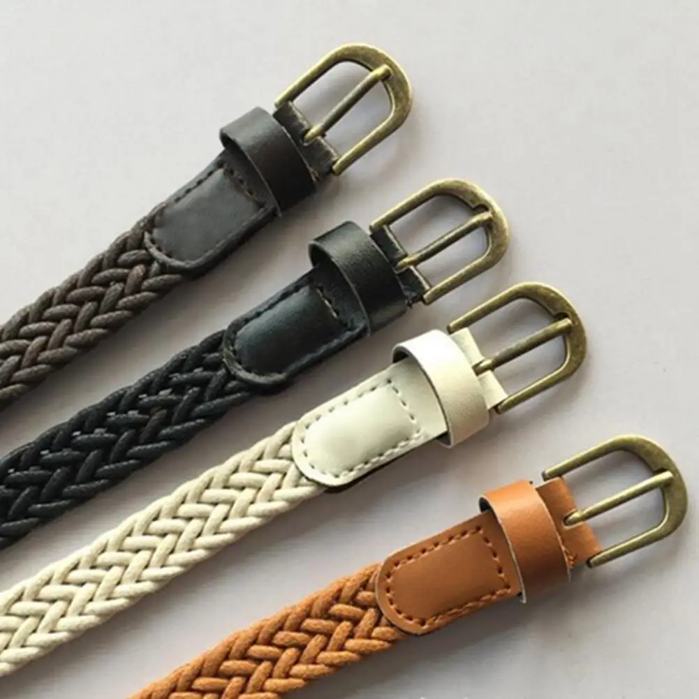 

New Fashion Brief Knitted Candy Colors Womens Belt Hemp Rope Braid Belt Female Belt For Dress High Quality Wild Belt For Female