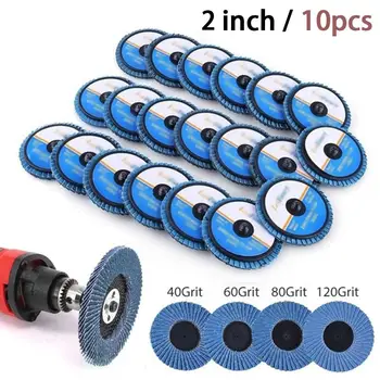 

10 PCS 2/3 Inch 40/60/80/120 Grit Roll Lock Flap Disc Grinding Sanding Wheel High Density Zirconia Alumina