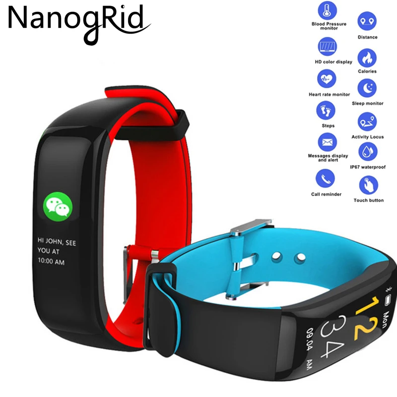 

Smart Band P1 PLUS Colorful Screen Band Fitness Bracelet Heart Rate Tracker Blood Pressure Monitor Wristband IP67 Waterproof