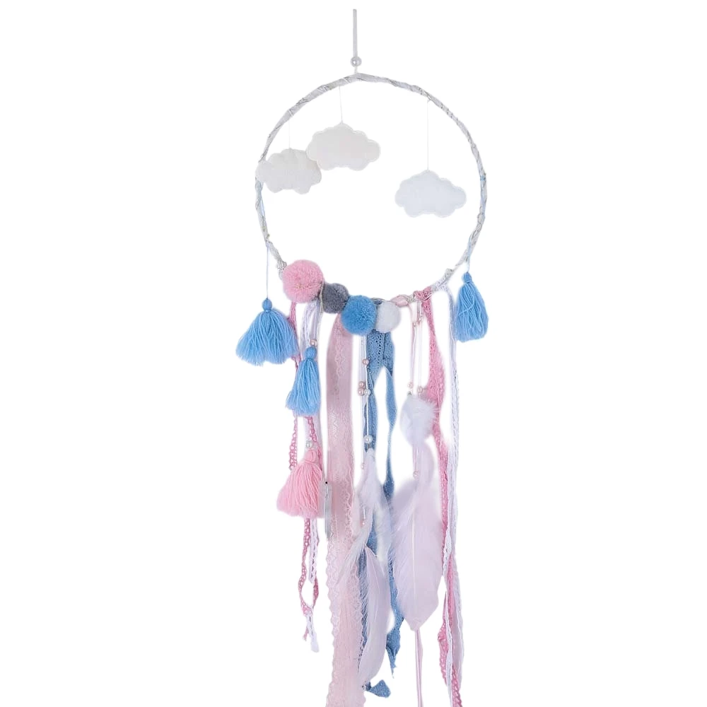 NHBR-светодиодный Ловец снов облако перо в стиле «Ловец снов»; платье для девочек на день рождения подарок Детская комната Декор гобелены Nordic Детская комната Декор ветра