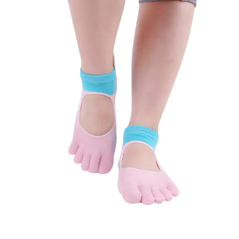 Женские носки для йоги, противоскользящие, пять пальцев, без спинки, силиконовые, Нескользящие, 5 Носок, носки для балета, спортзала, фитнеса, спорта, хлопковые носки
