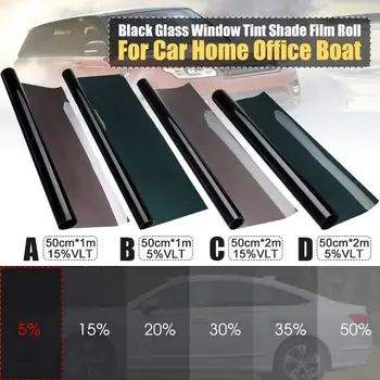 

5%/15% VLT Black Car Home Glass Window Tint Tinting Film Roll Scraper Dark Black Window Tint Film Sheet Glass