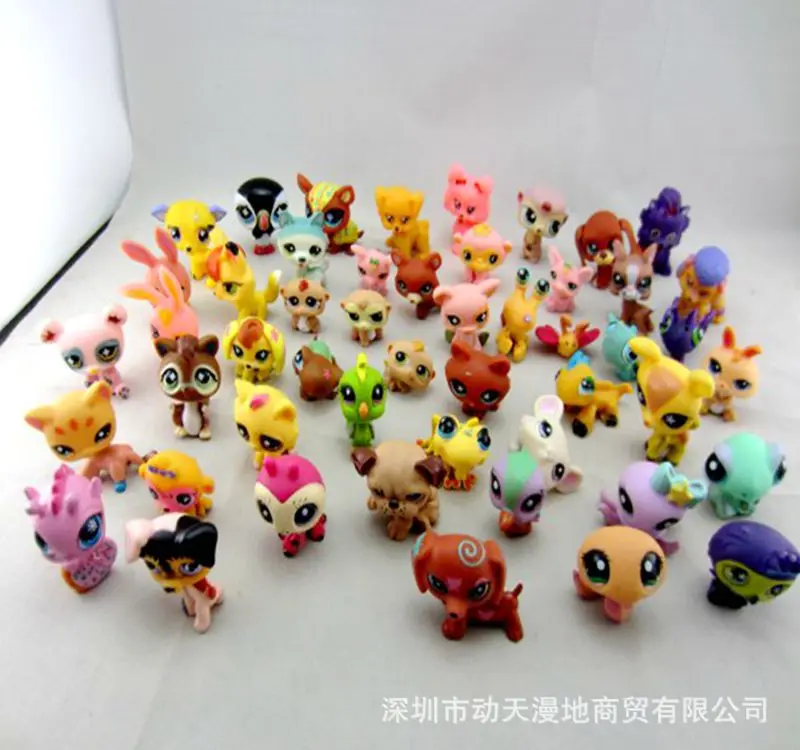5pcs//Lot Littlest Pet Shop Lps aleatório Gato Cachorro Cocker Spaniel Brinquedo Presente De Natal