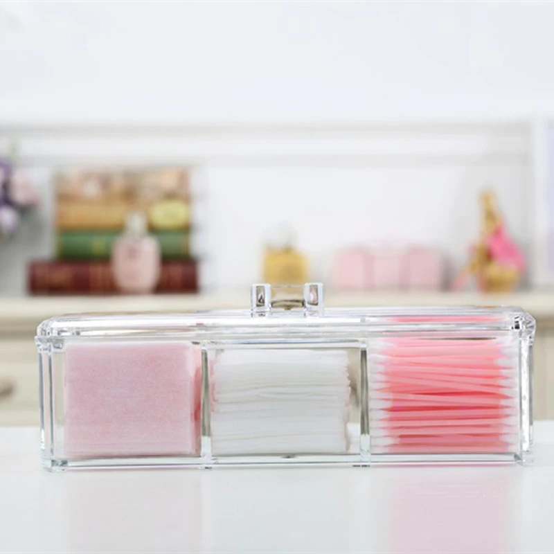 

Transparent Organizer Holder Cotton Swab Box Makeup Pads Storage Box Desktop Organizer Jewelry Case For Cosmetics