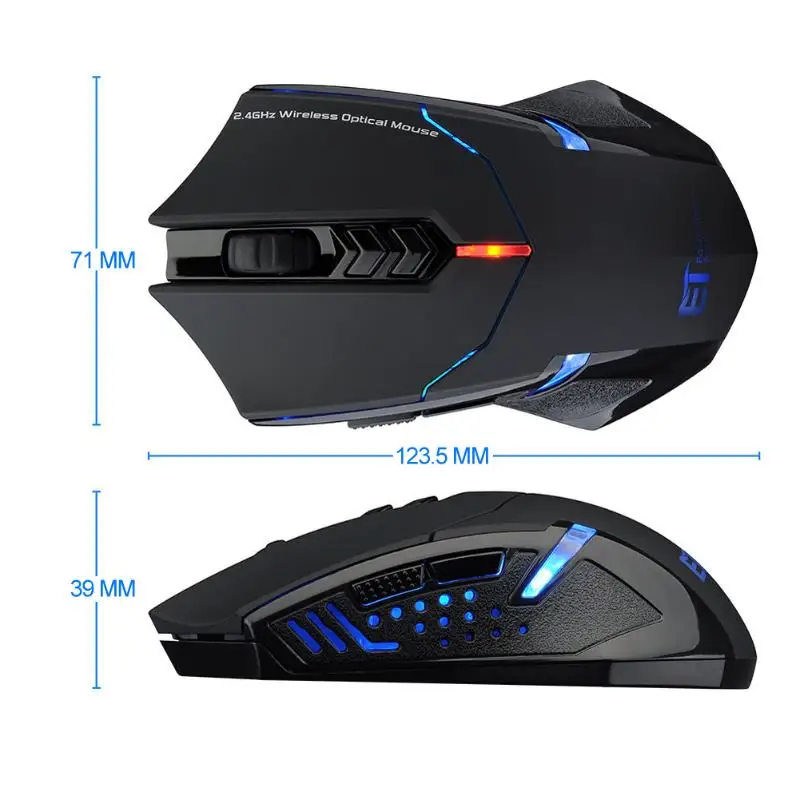 ET X 08 2000DPI регулируемая Беспроводная профессиональная игровая мышь 2 4G мыши|Мыши| |