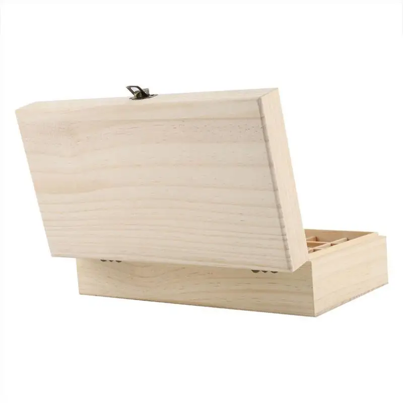 Super Large 25 Grids Wooden Essential Oil Storage Box Carrying Case Aromatherapy Organizer Treasure Jewelry Container Durable
