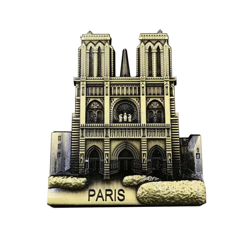 

Metal3D Magnetic Refrigerator Sticker Notre Dame de Paris Pattern fridge magnet souvenir lembrancinha cactus decoracion warcraft