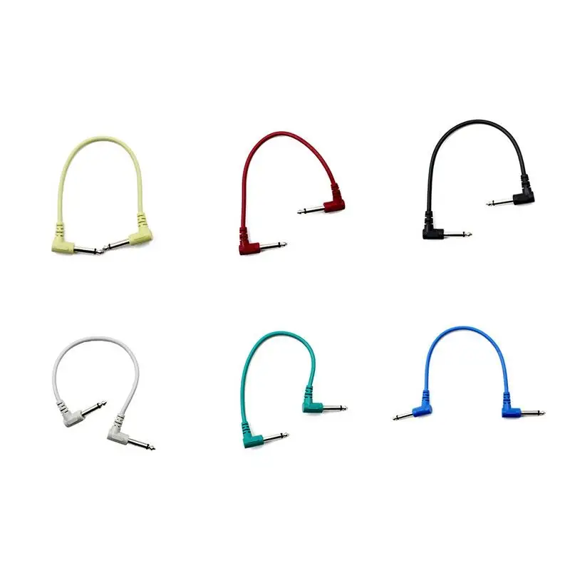 6Pcs/Set Guitar Parts Colorful Angled Plug Audio Cable Leads Patch Cables For Guitar Pedal Effect For Guitar Pedal Rigs 6Pcs/Set Guitar Parts Colorful Angled Plug Audio Cable Leads Patch Cables For Guitar Pedal Effect For Guitar Pedal Rigs