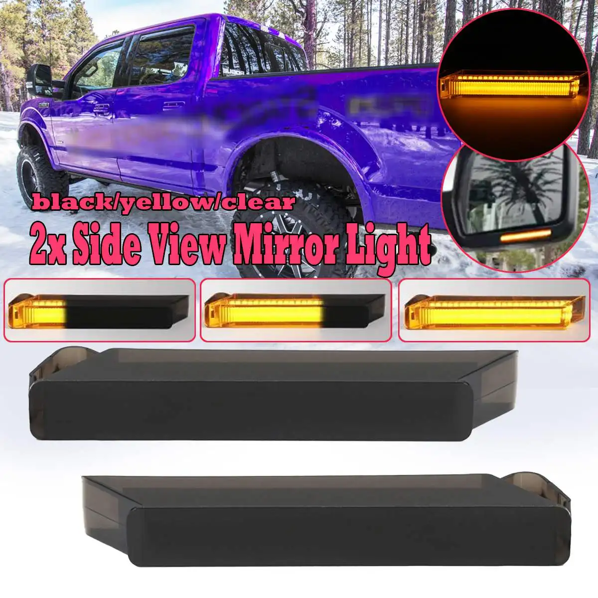 

2pcs Dynamic LED Mirror Turn Signal Light Indicator Lamp New Flowing DRL for Ford F150 Raptor Expedition Mark LT 4L3Z13B374AA