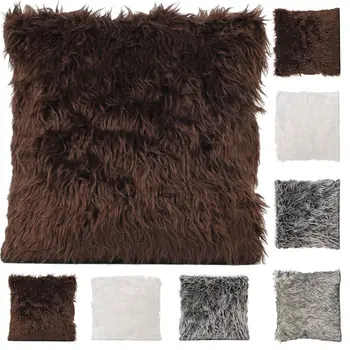 

Fur Plush Throw Pillow Case Home Decor Sofa Cushion Case Cover