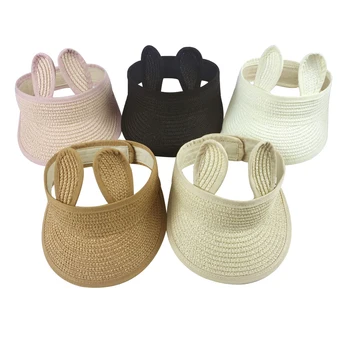 

Folding Bunny Baby Summer Hat Straw Visor Cap Kids Cute Adjustable Baby Sun Hat for Boys/Girls