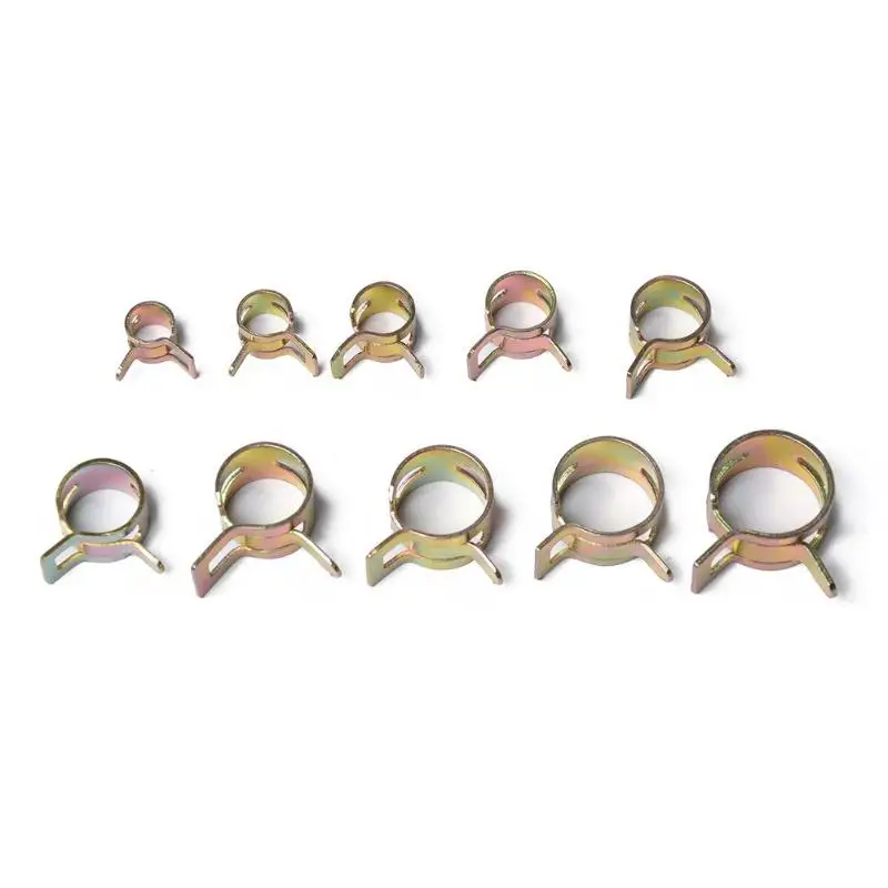 100pcs 6 15mm 10 Sizes Spring Clips Vacuum Hose Fuel Line Water Pipe
