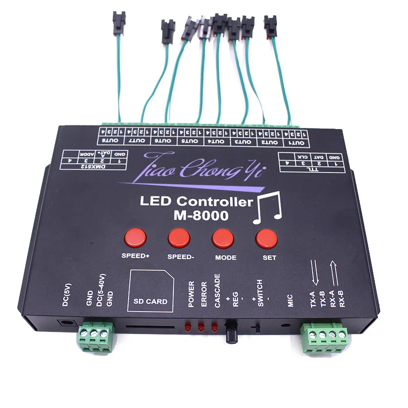 Контроллер WS2812 светодиодный музыкальный контроллер 8096 пикселей RGB для WS2812B WS2801