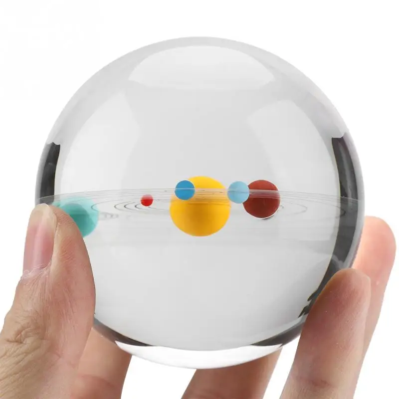 

8CM Diameter Globe Miniatures Fortune Crystal Ball 3D Engraved Quartz Glass Ball Sphere Office Home Decoration Gift Christmas