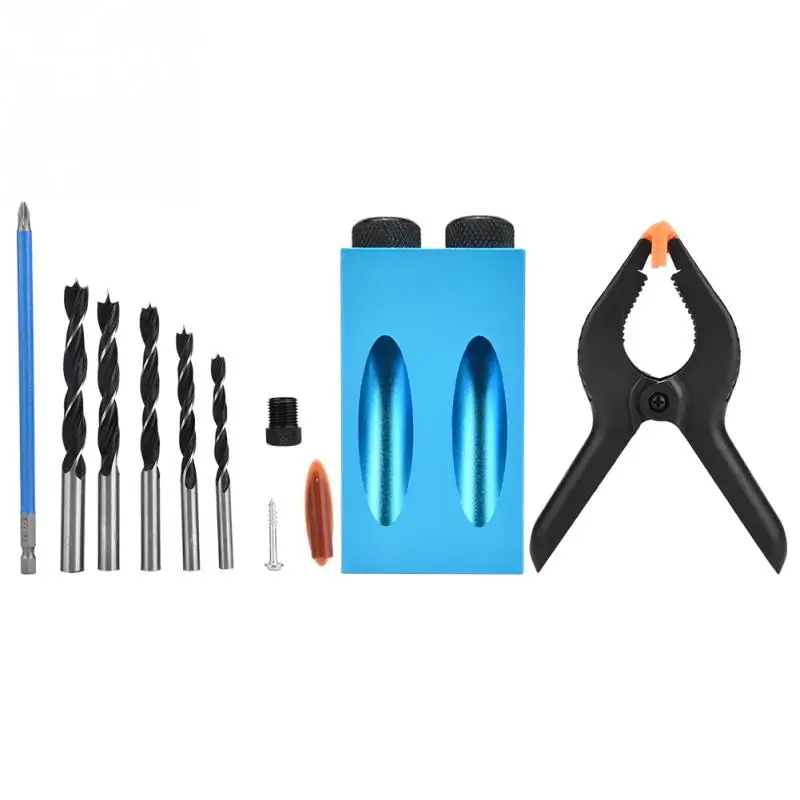 Buy 34 pcs/set Woodworking Joint Tool 15 Pocket Hole Drilling Kit Woodworking