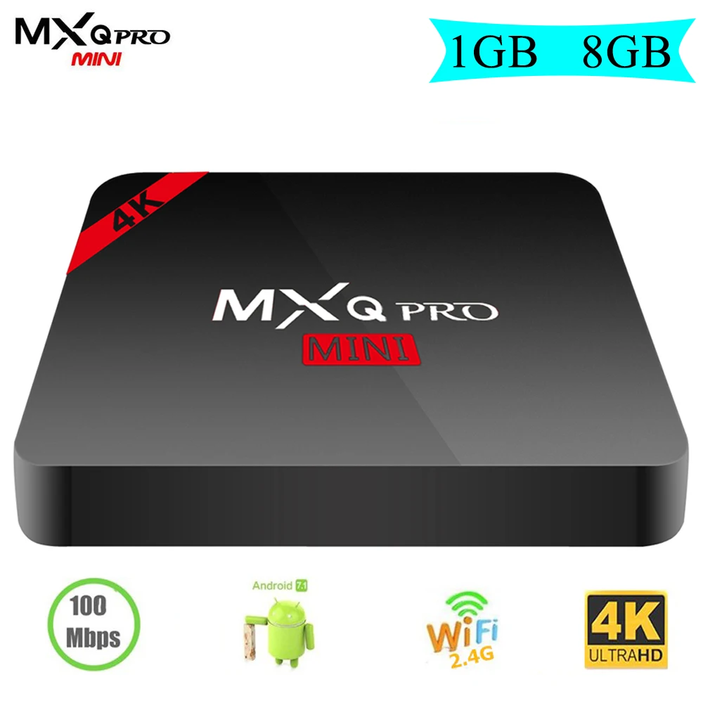 MXQ Pro мини ТВ коробка Android 7 1 Amlogic S905W ГБ DDR3 8 GB Встроенная память 2 4G Wi Fi Поддержка HDMI 4