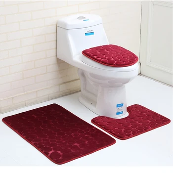 

3 PCS/set Super soft Shu Velveteen thickening toilet potty sets toilet seat cover Warm Close Stool Cushion Mat Bathroom Mat