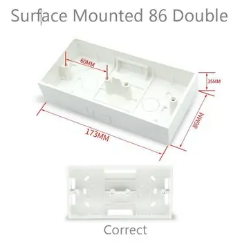 

5PCS Ming Box 86 Type Double Bottom Box Switch Socket Panel Wiring Downline Combination Loading Box Two Position Connection Box
