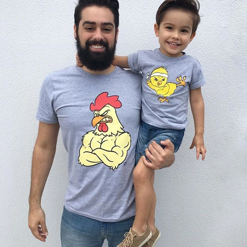 Camiseta a para padre e hijo, ropa de algodón para Familia, conjuntos familiares de dibujos animados|Trajes iguales de familia| AliExpress