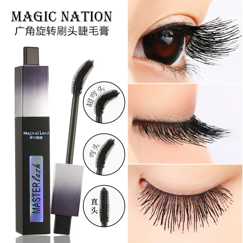 

New product wide angle rotary brush head vibrato super fire Mascara curl durable waterproof anti sweat no dizzy dye 3D black