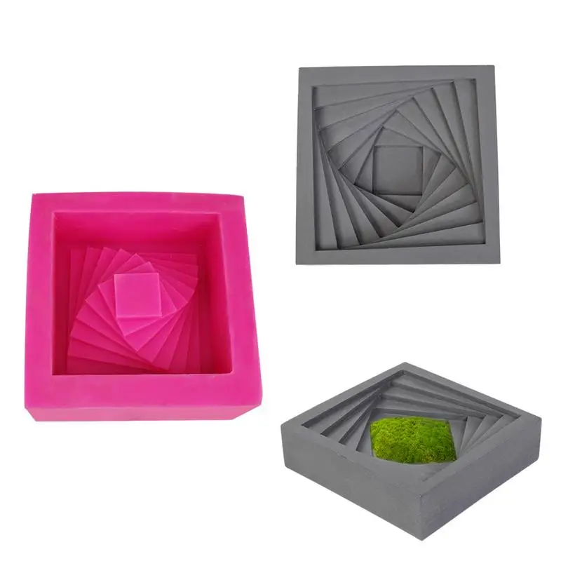 

Wholesale DIY Succulent Cement Flowerpot Molds Storage Box Mould Home Decoration Concrete Planter Pallet Silicone Mold Supplies