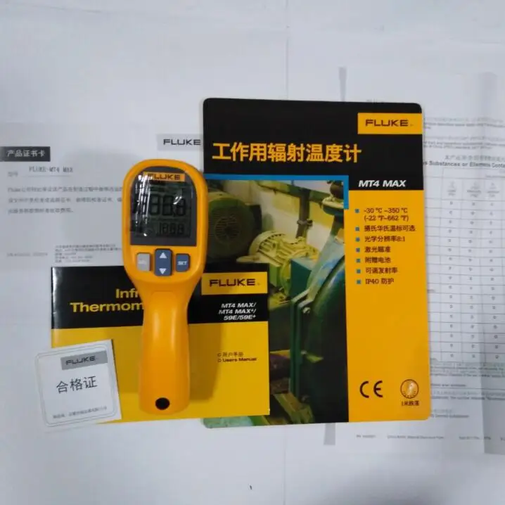 Водонепроницаемый инфракрасный термометр FLuke MT4 MAX IP40 30 350C ( 22 ~ 752F) с ЖК подсветкой