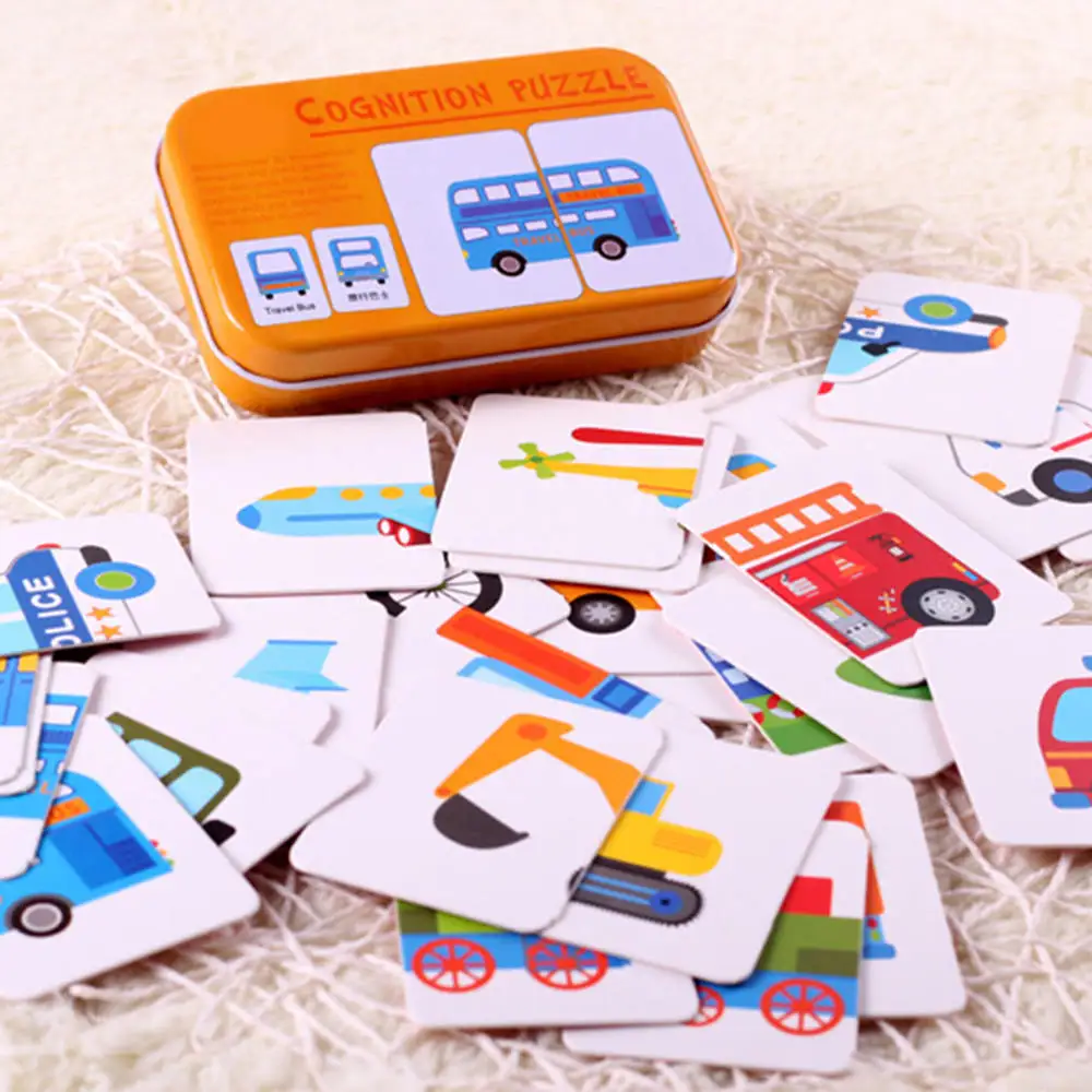 Cartoon Animal Montessori Toys for Children Baby Enlightenment Cognitive Early Learning Card Excite 0-3Y Puzzle Card Baby Toy