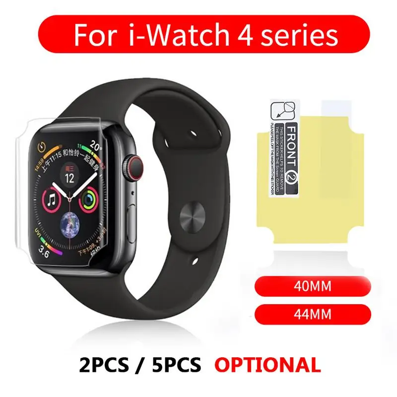 

2PCS/5PCS 3D Anti-Shock Screen Protector Film Anti-Scratch Soft TPU Full Coverage Film For IWatch 4 Apple Watch 4 Series 40/44mm