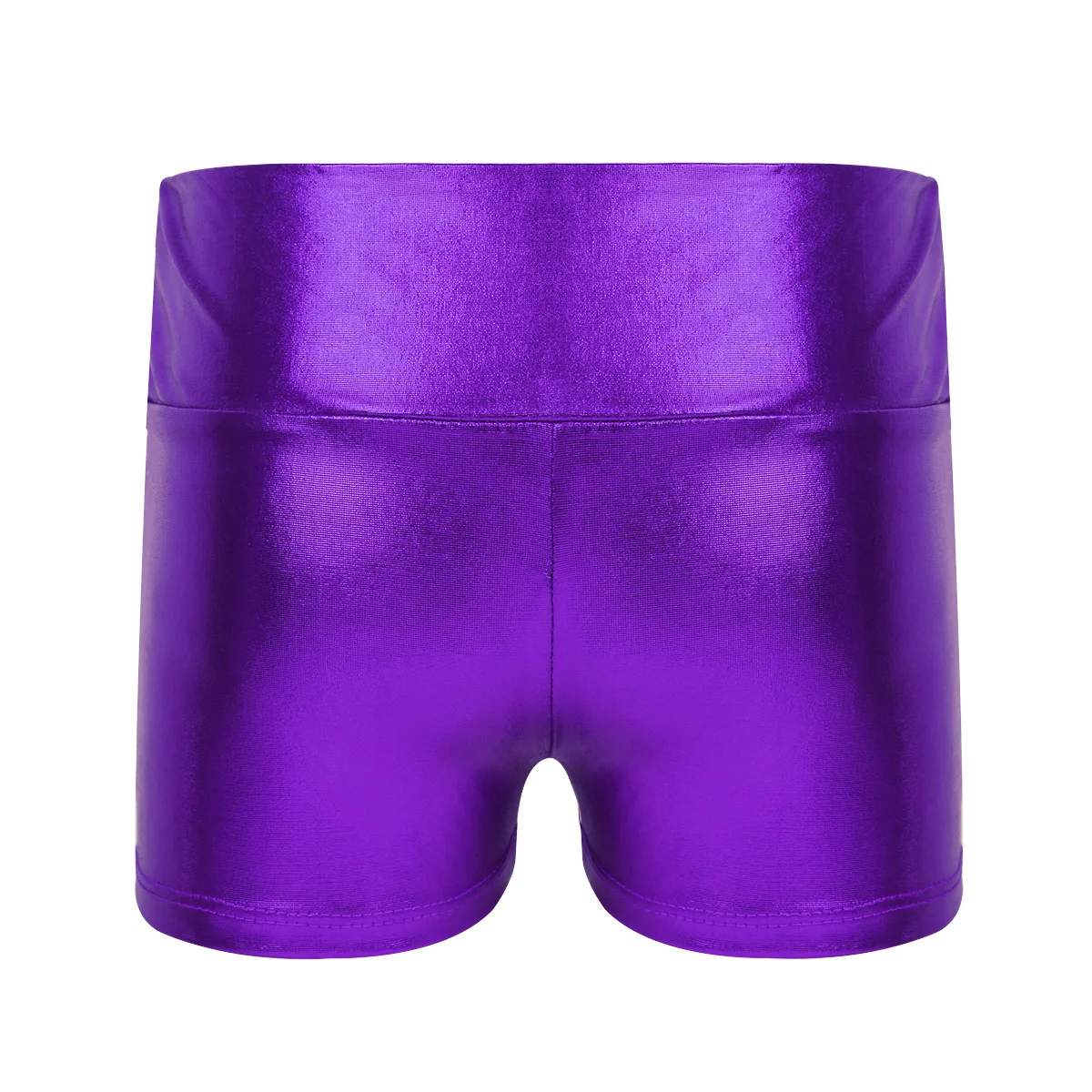 iiniim Kids Clothing Contemporary Dance Costume Metallic Shiny High Waist Dance Short Bottoms for Girls Gymnastic Leotard Shorts