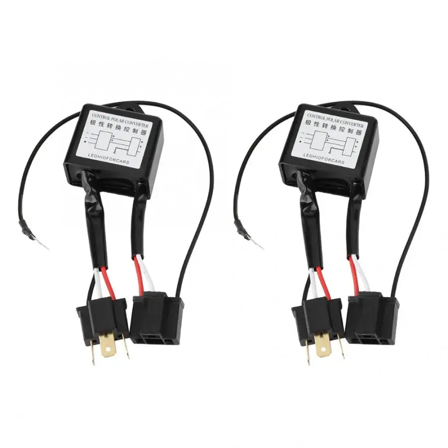 

inverter 2pcs LED Negative Converter Polar Negative Switch Harness Adaptor Reversed Polarity for H4 accessoire voiture
