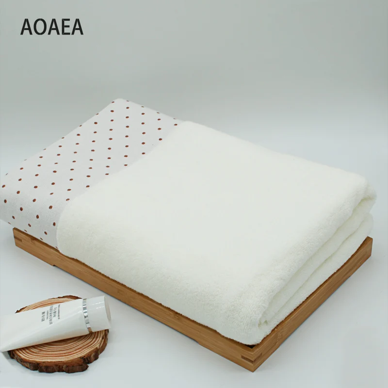 Гарантировано Подлинная хлопчатобумажные полотенца однотонная, маленькая точка декоративные края спа для взрослых банное полотенце