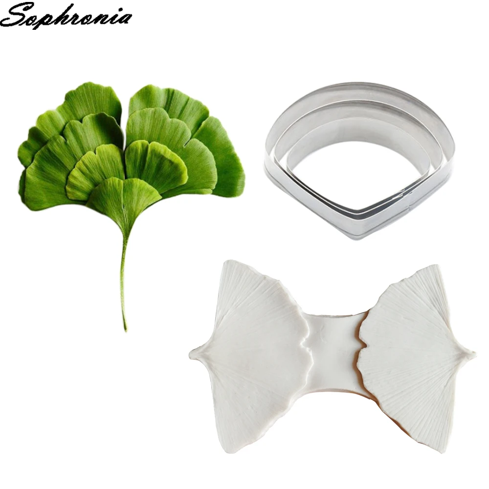 Ginkgo Biloba Petal Stampo E Taglierina In Silicone Stampo Fondente Strumenti Per Decorare Torte Cioccolato Gumpaste, Sugarcraft, Stampo Per Cioccolat