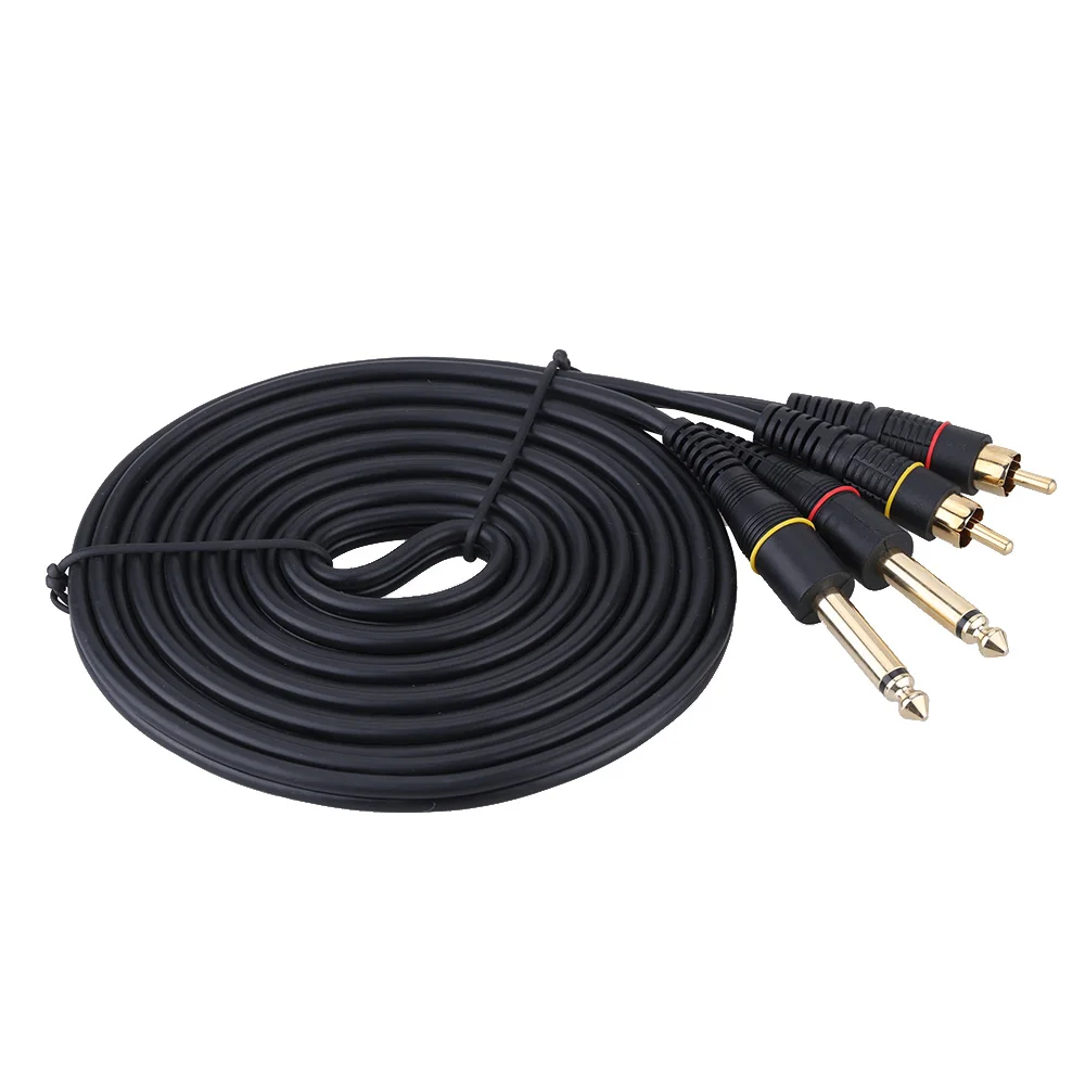 Mixing Console Cable 5ft Dual RCA Male Jack to Dual 6.35mm 1/4" TS Male